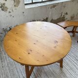 Set of round table and 4 rounded benches, 1950