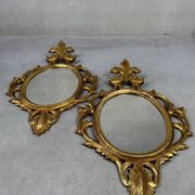 2 miroirs anciens – bois et feuille d'or