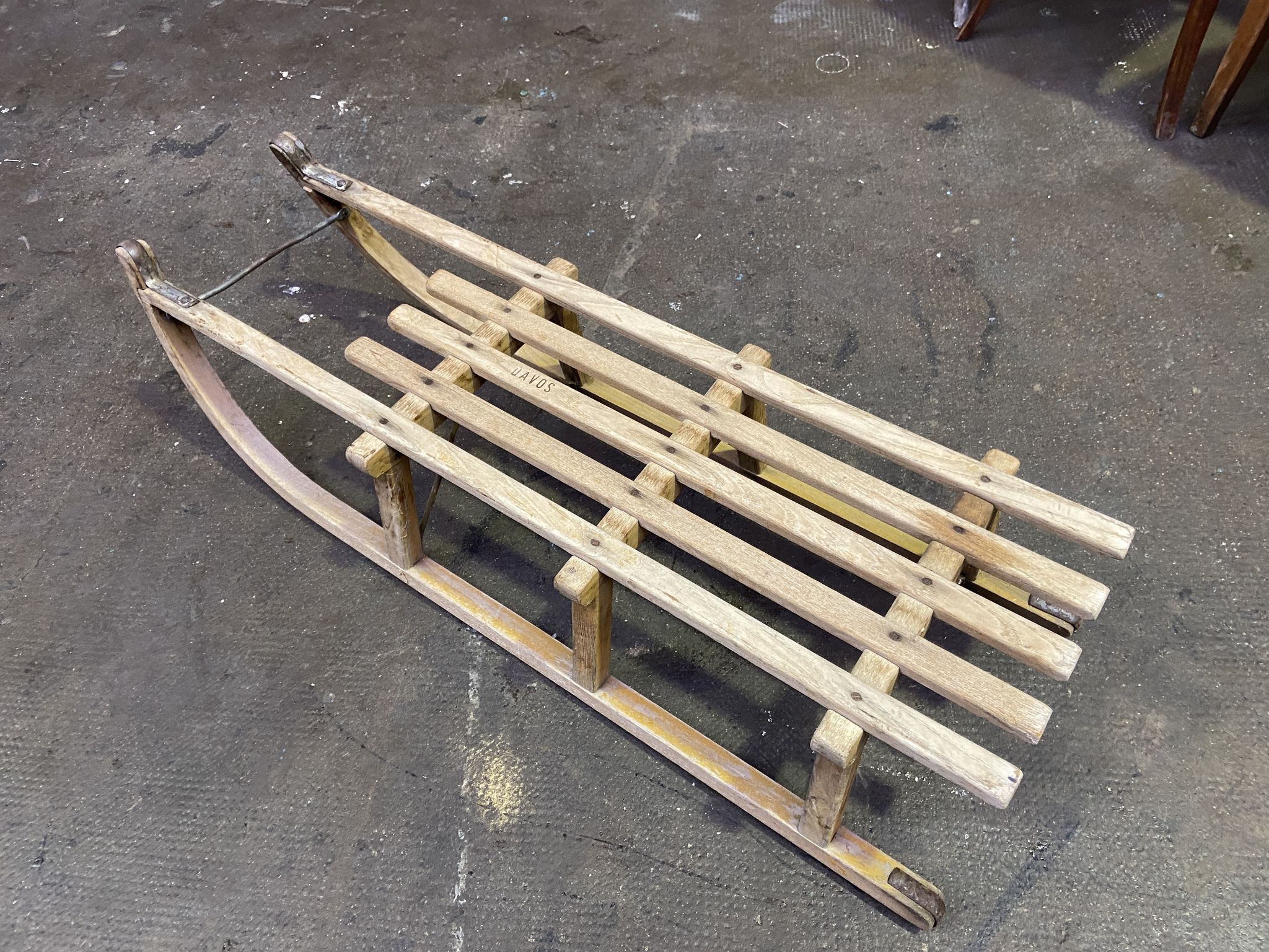 sledge Great old sleigh alsace Decoration Noel DAVOS 1950