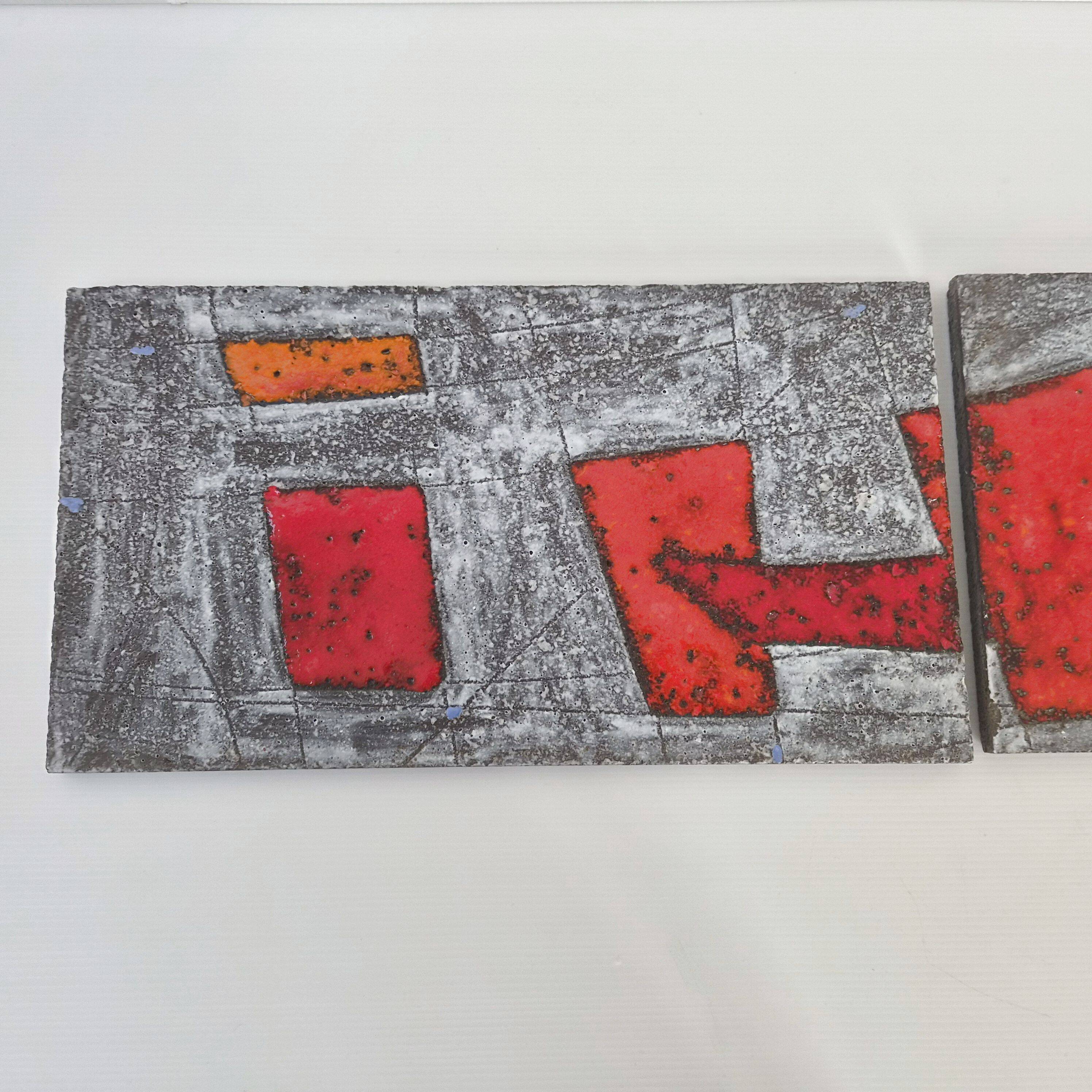 SET OF 2 VINTAGE PANELS FORMING A MURAL 1960 CLOUTIER BROTHERS ROBERT & JEAN 60S