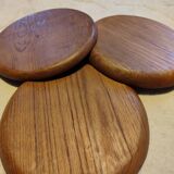 Set of 3 teak plates