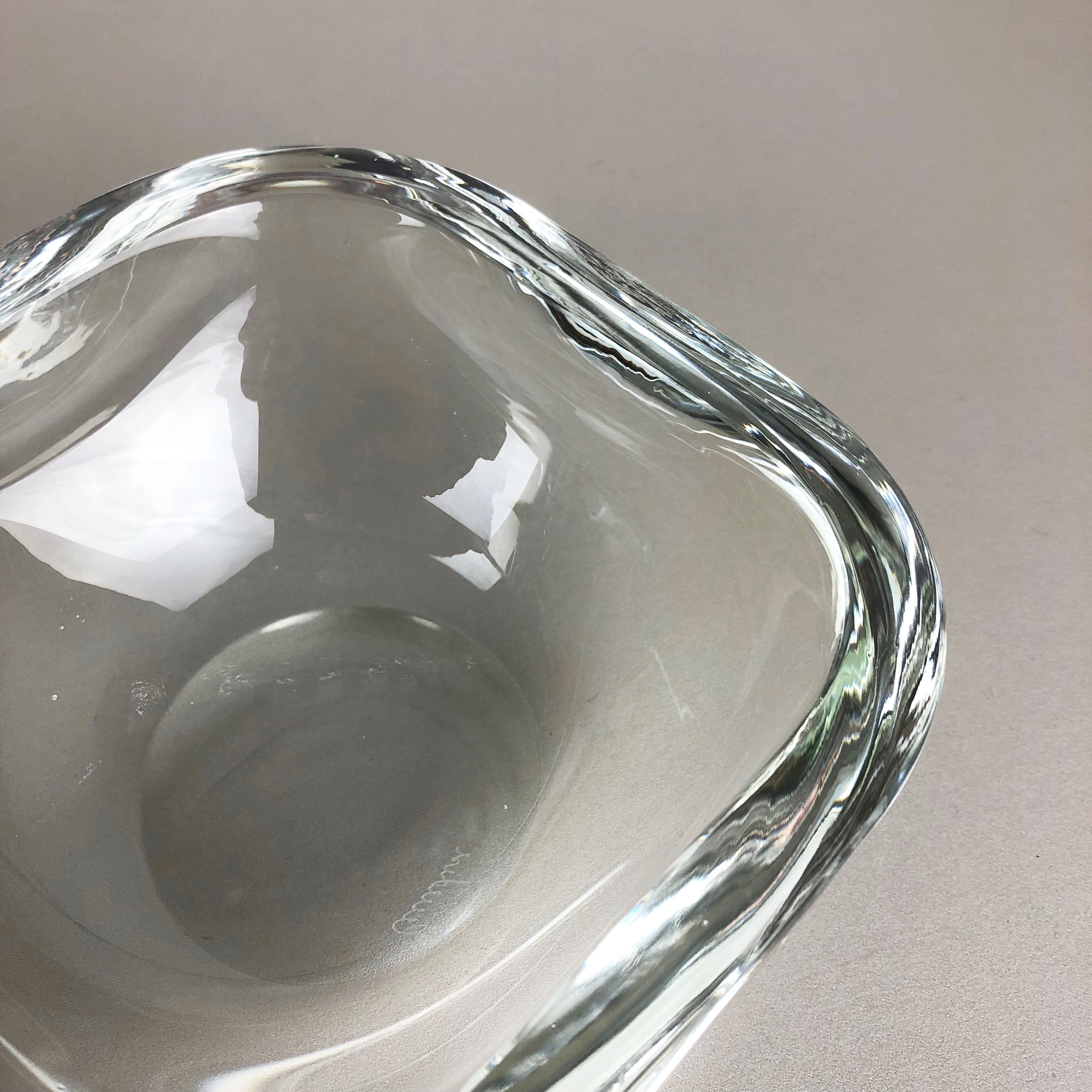 Murano clear glass shell bowl, by Gino Cenedese Italy, 1960
