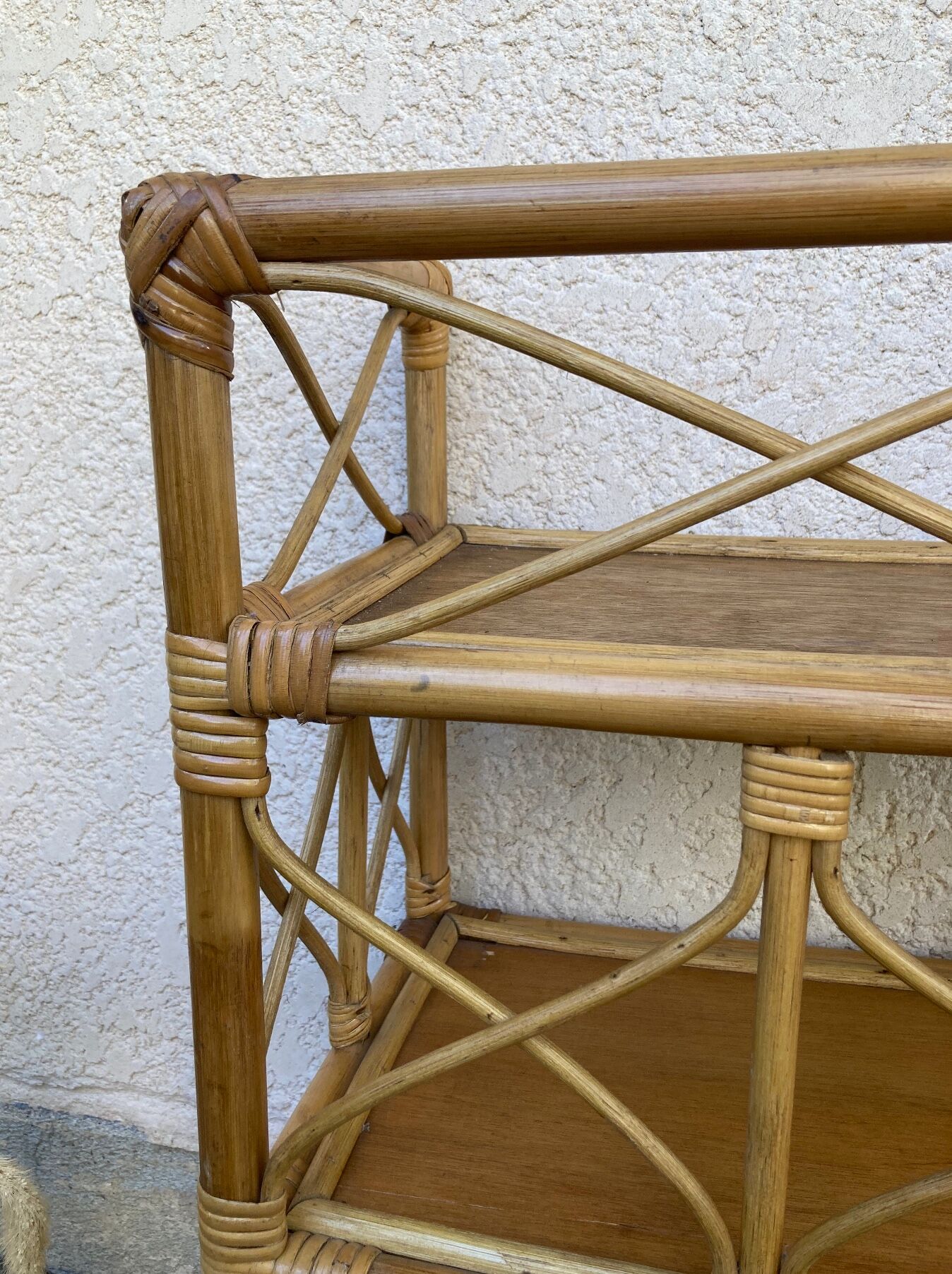 Vintage rattan shelf