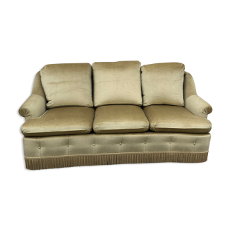 Vintage sofa in golden beige velvet