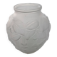 Ball vase with relief flower decoration, frosted glass