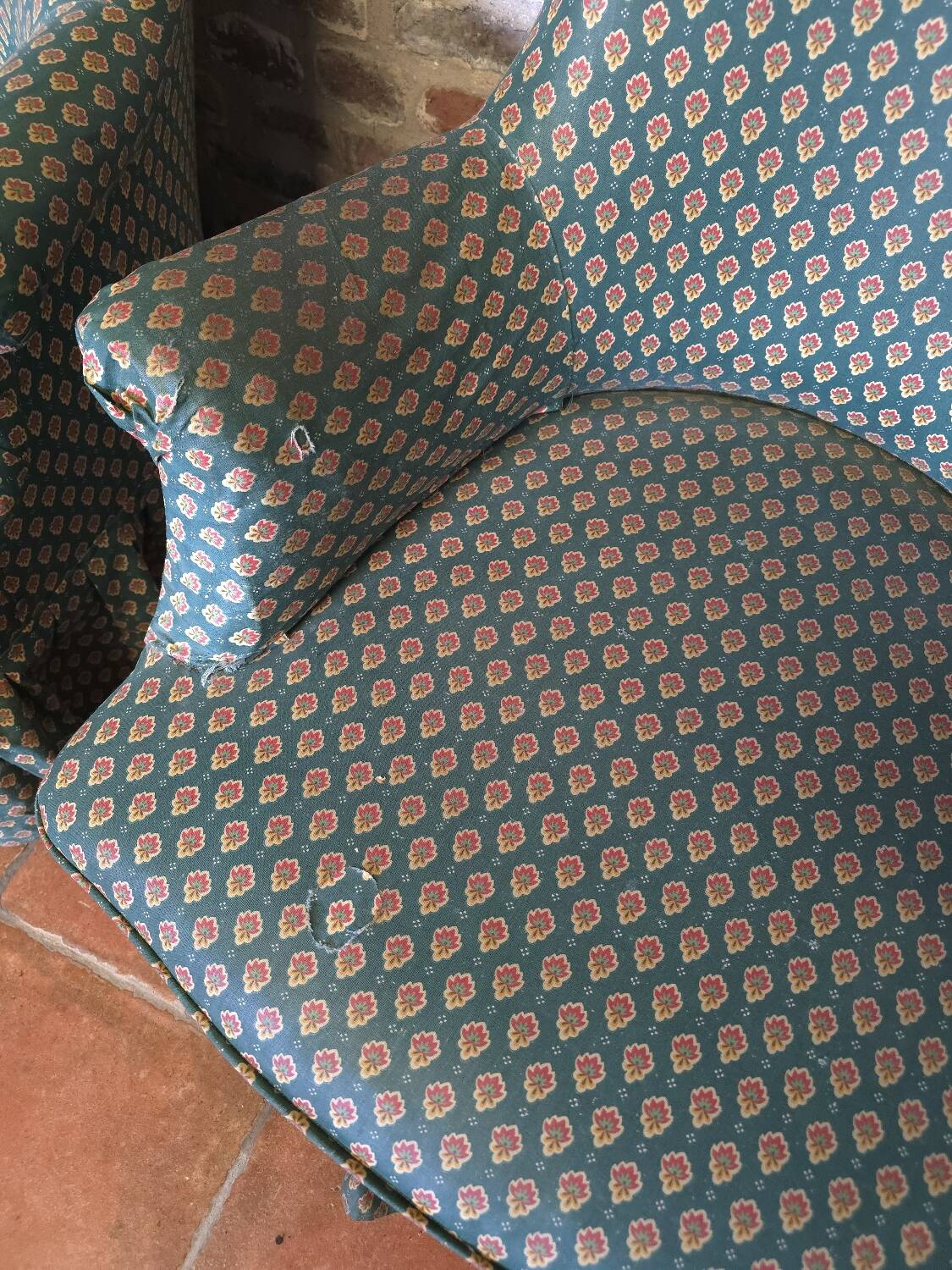 Pair of Napoleon III toad armchairs