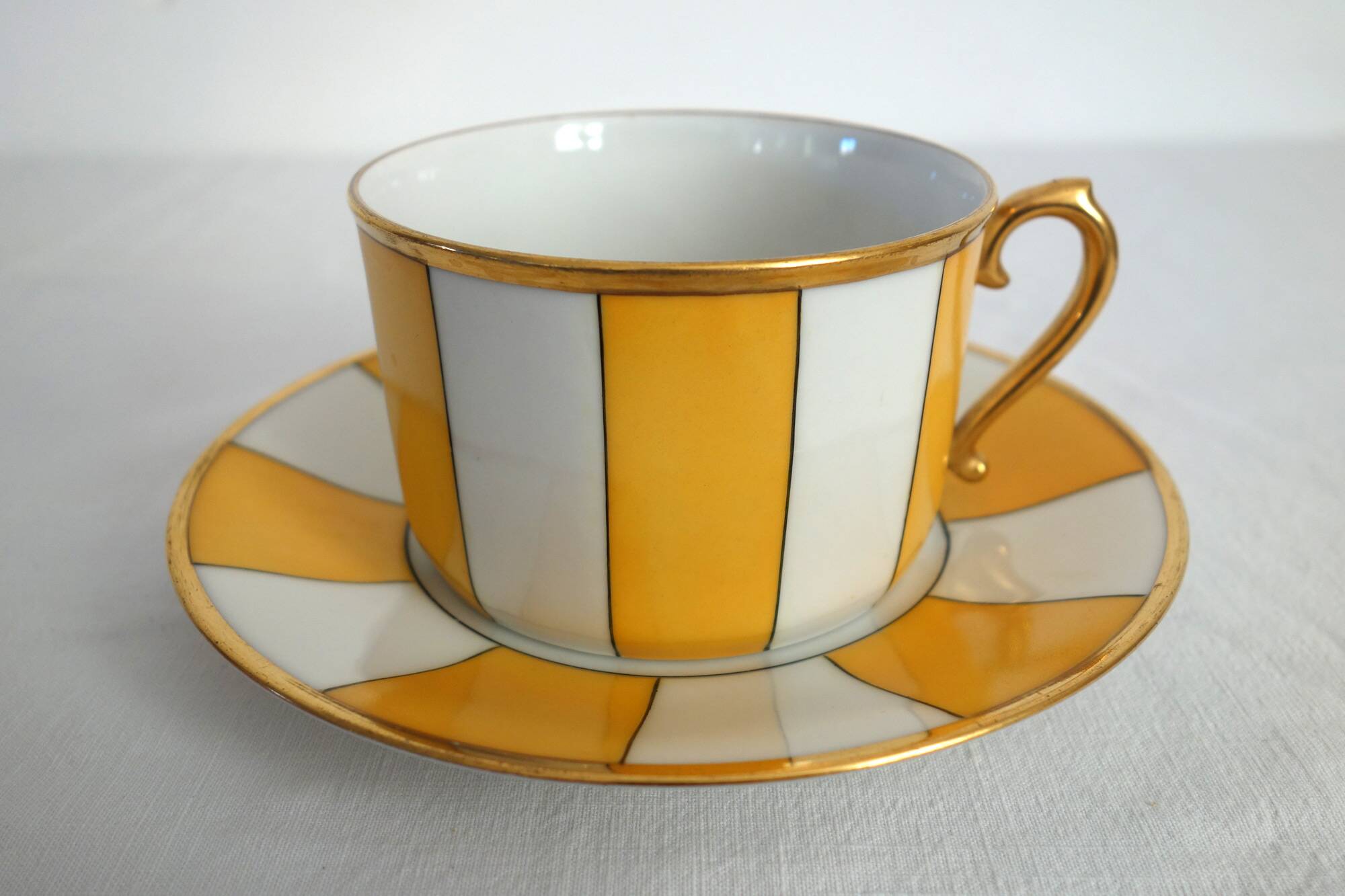 2 vintage Limoges porcelain cups with saucers