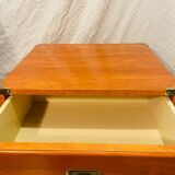 Gautier “Marine” bedside table in wood and brass, 1991
