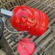 Lampe Mathias rouge chromé vintage space age