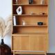 Renovated vintage Scandinavian oak library