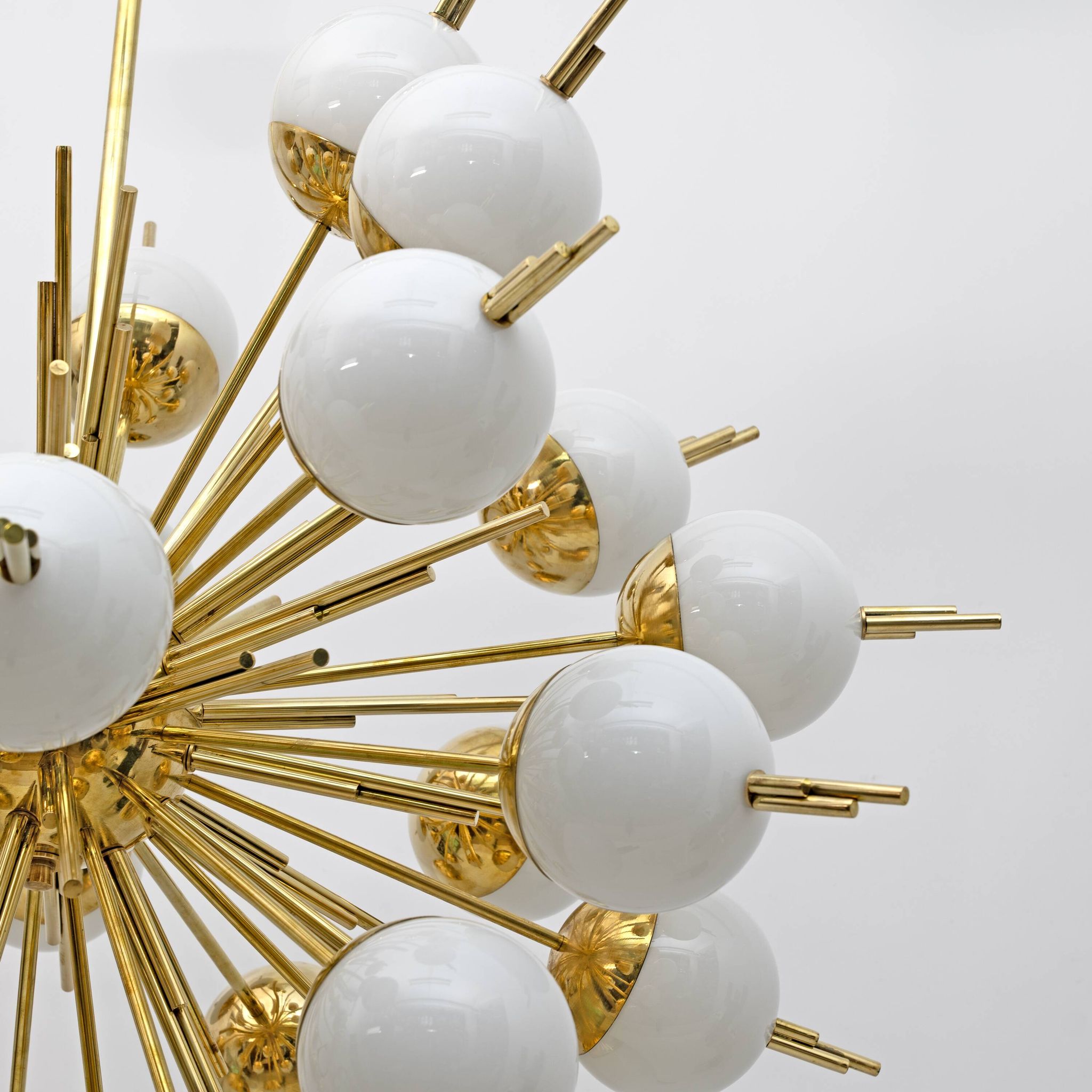 Large Sputnik Murano Glass and Brass Chandelier