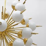 Large Sputnik Murano Glass and Brass Chandelier