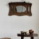Small wall mirror in organic old Indonesian teak 75x45.