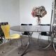 Large chrome and smoked glass table from the 70s