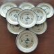 9 assiettes à dessert en porcelaine de Sologne