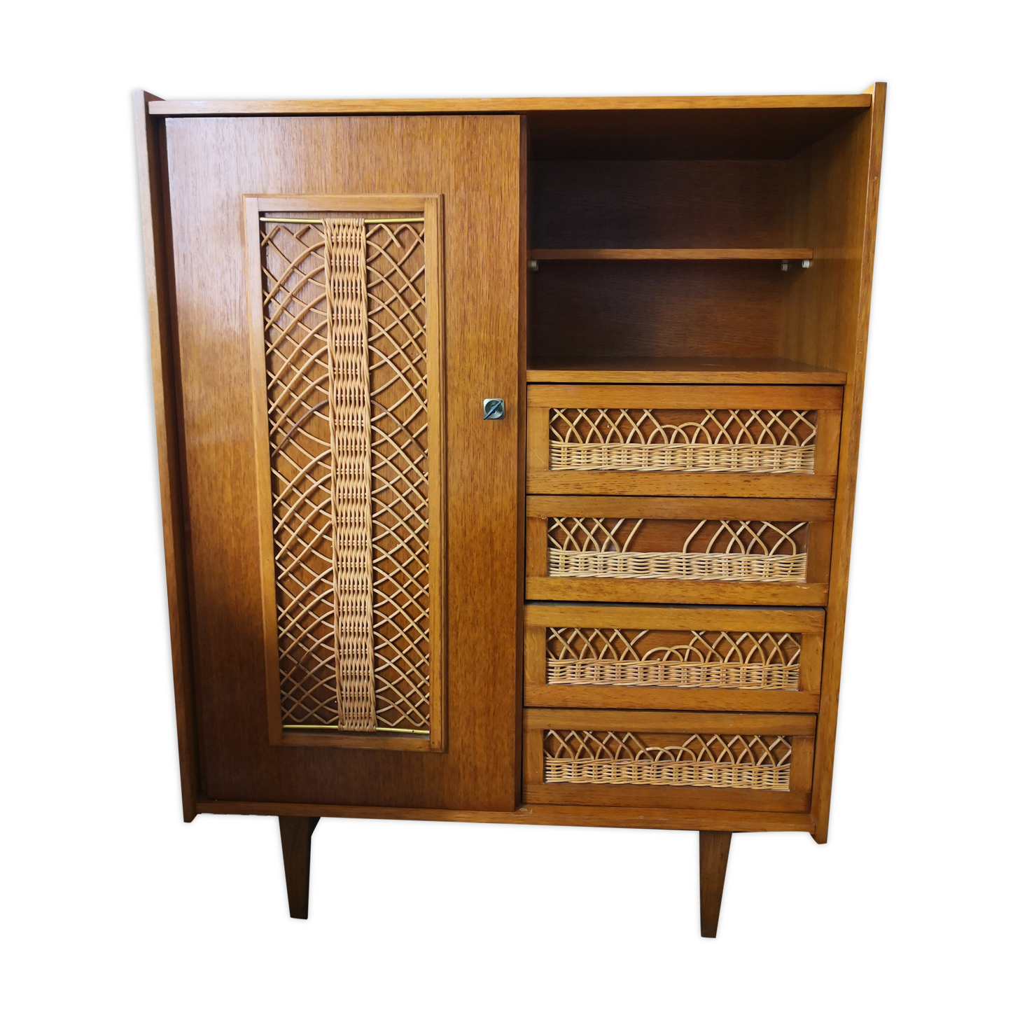 Vintage rattan cabinet