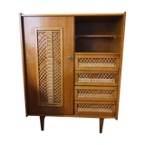 Vintage rattan cabinet
