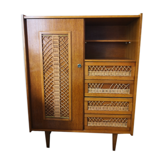 Vintage rattan cabinet