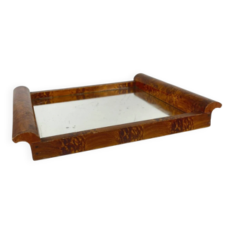 Small tray in burl veneer, 20th century.