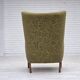 1960s, Danish armchair, original green furniture velour, ash wood
