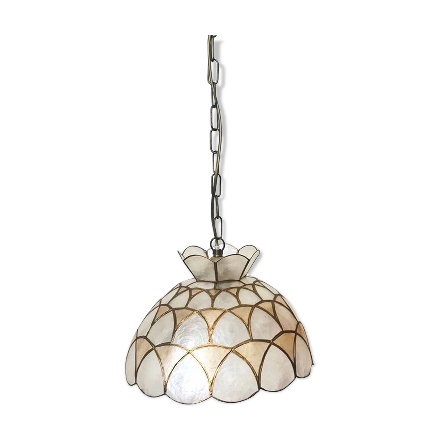 Hanging in mother-of-pearl and brass