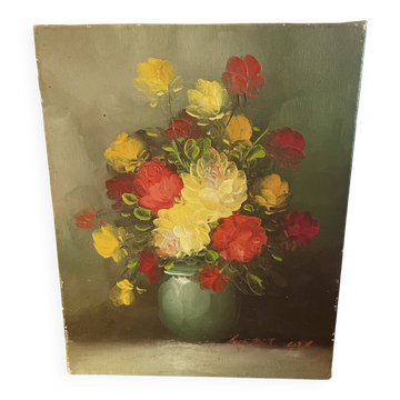 Peony bouquet painting