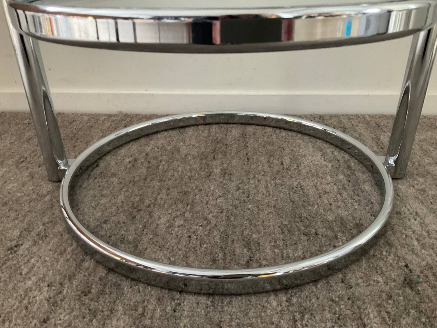 Vintage chrome coffee table with swivel tops