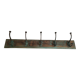 Wooden school coat rack with cast iron hooks