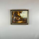 Oil on Canvas Painting Genre Scene Flemish School, 18th Century