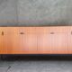Minimalist mahogany veneer row by Paul Geoffroy 1960s
