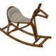 Vintage rattan rocking horse for a 1960s nursery design