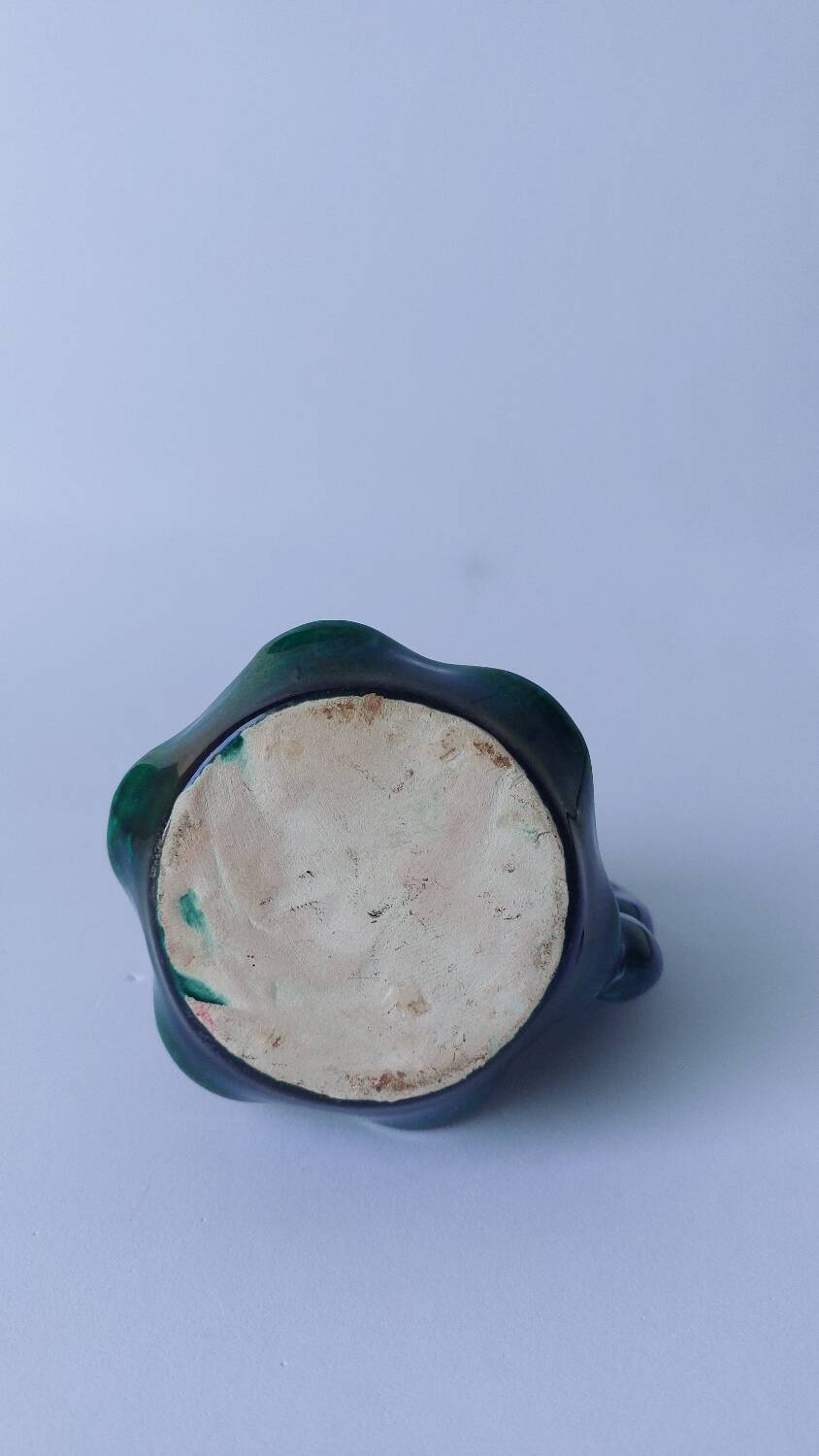 Green ceramic candlestick holder