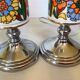 Pair of lamps style Acapulco ceramic and chromed metal
