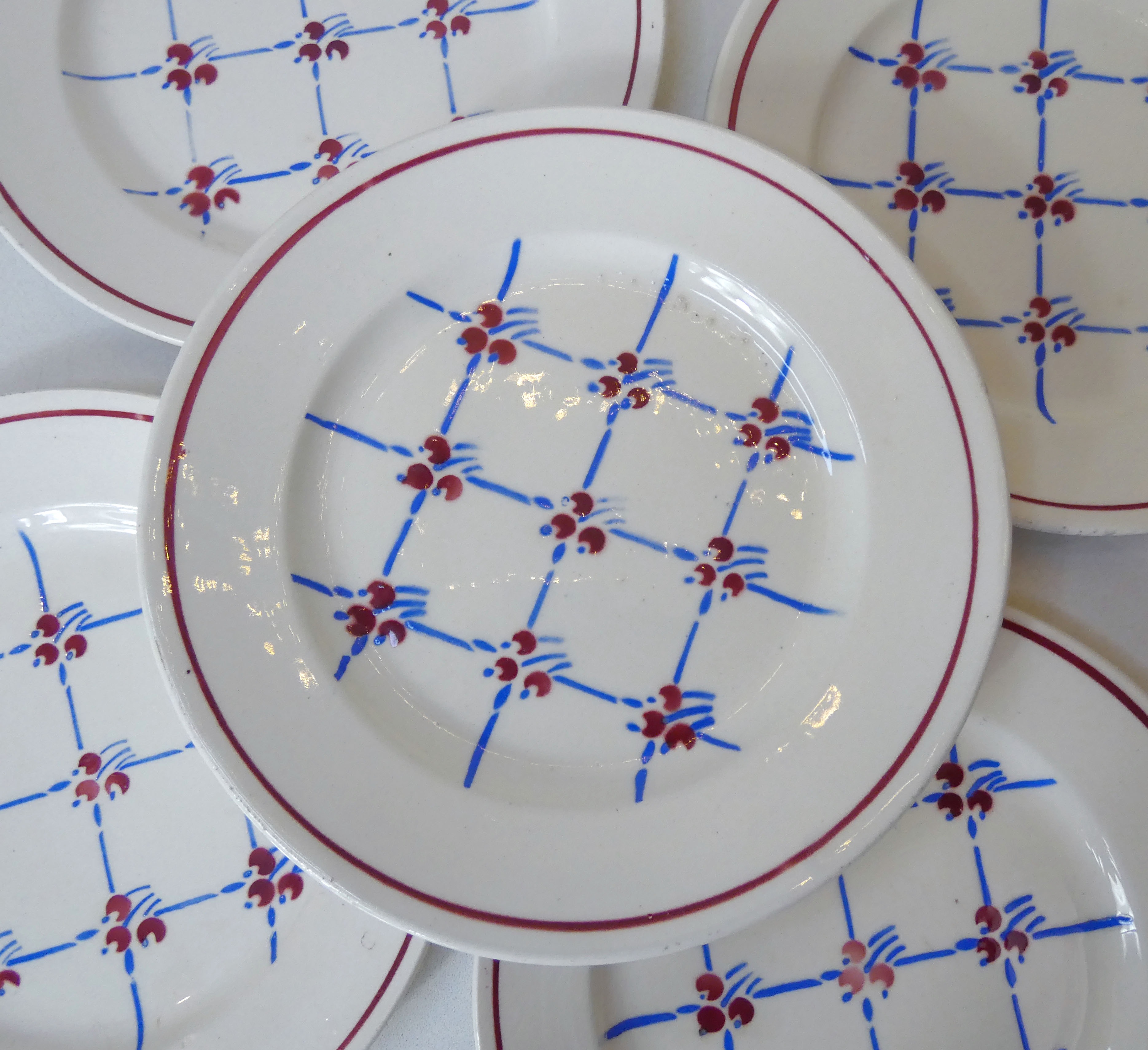 6 vintage Badonviller dessert plates