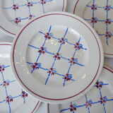 6 vintage Badonviller dessert plates