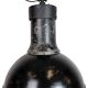 Large Industrial Factory Black Pendant Lamp with Cast Iron Top, 1950s