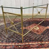 Glass and brass coffee table - 1970s