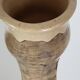 Large La Roue Vallauris ceramic vase, French, beige flower decor, 1975