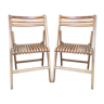 Pair of folding chairs made of solid wood