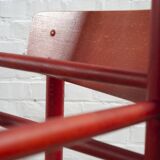 6x red stained beech dining chairs "Model 250" by Farstrup Denmark, 1960's