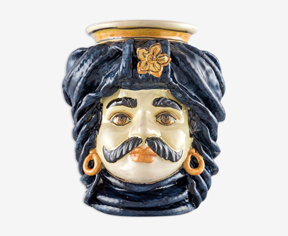 Vase turban bleu homme
