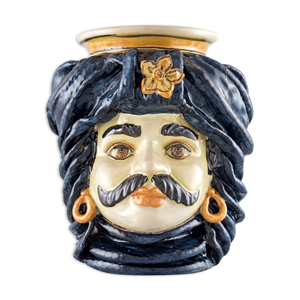 Vase turban bleu homme