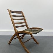 Chaise vintage en cuir, années 1970
