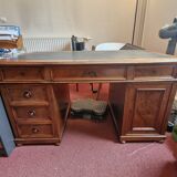 Walnut desk with leather top