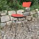 4 red Formica chairs with Eiffel legs, 1950s