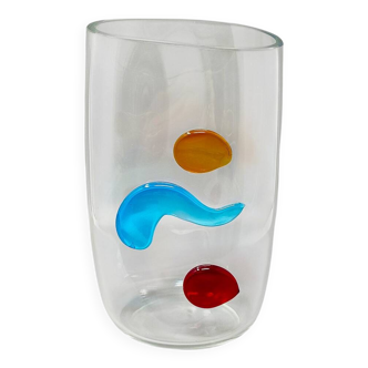 1990s Astonishing Vase in Glass by Alfredo Barbini. Made in Italy