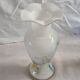Vintage white opaline vase with marbled decoration – 1970s/1980s