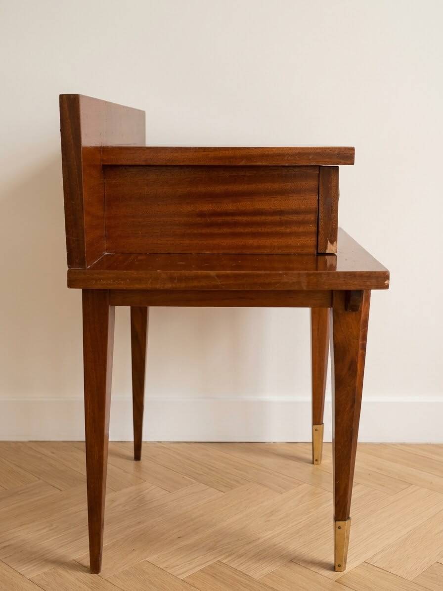 Vintage 1960s bedside table in wood and marquetry.