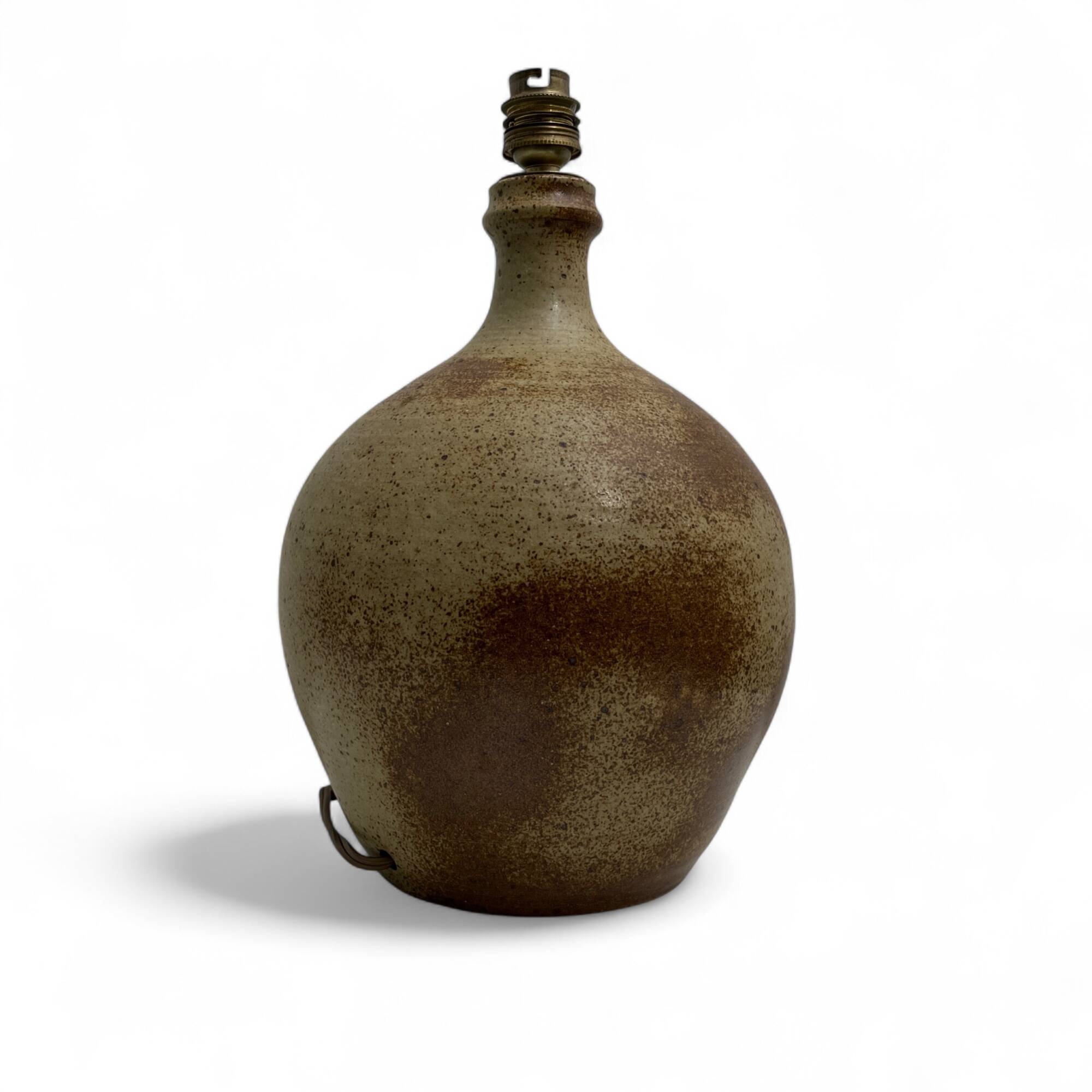 Pyrite sandstone ball lamp base, La borne Tiffoche Deblander style