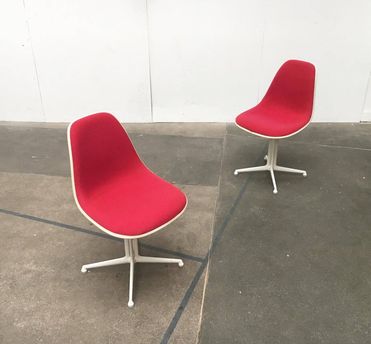 Mid-century fiberglass accent chair set with La Fonda base by Charles & Ray Eames for Herman Miller.